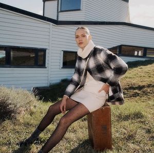 MADEWELL Faux Leather Mini Skirt Off White 32